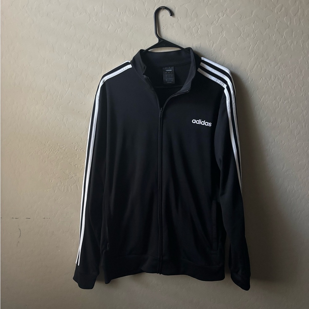 Adidas Black Jacket with White Accents